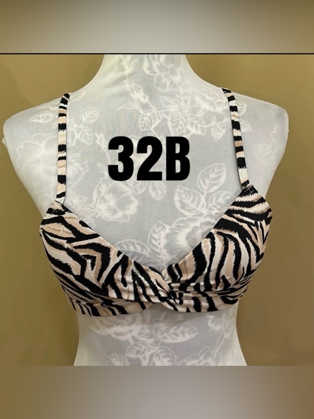 32B Underwire tiger stripe bikini top
